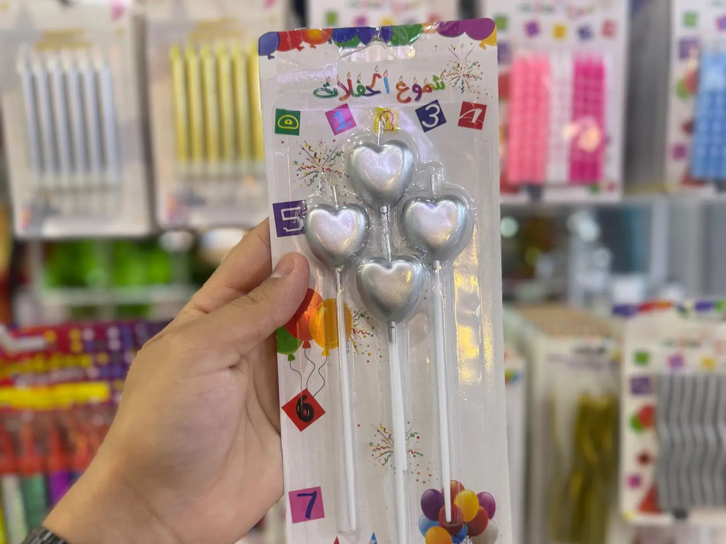 شموع قلب فضي