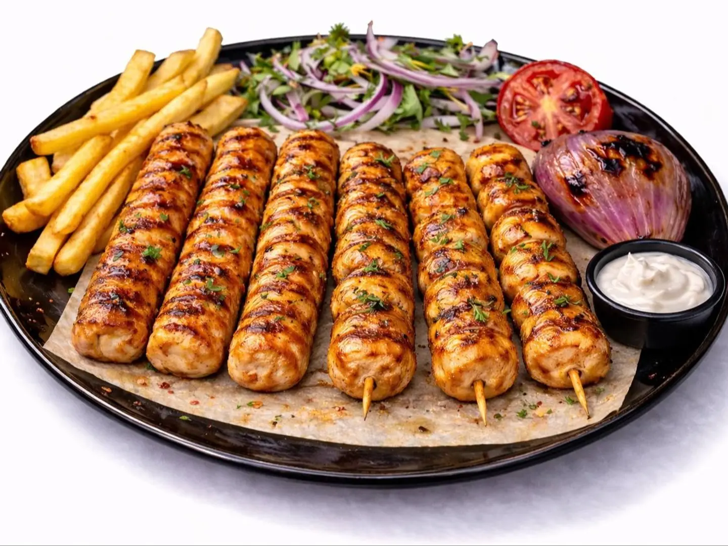 Six Pieces Of Mixed Grilled Chicken Skewers