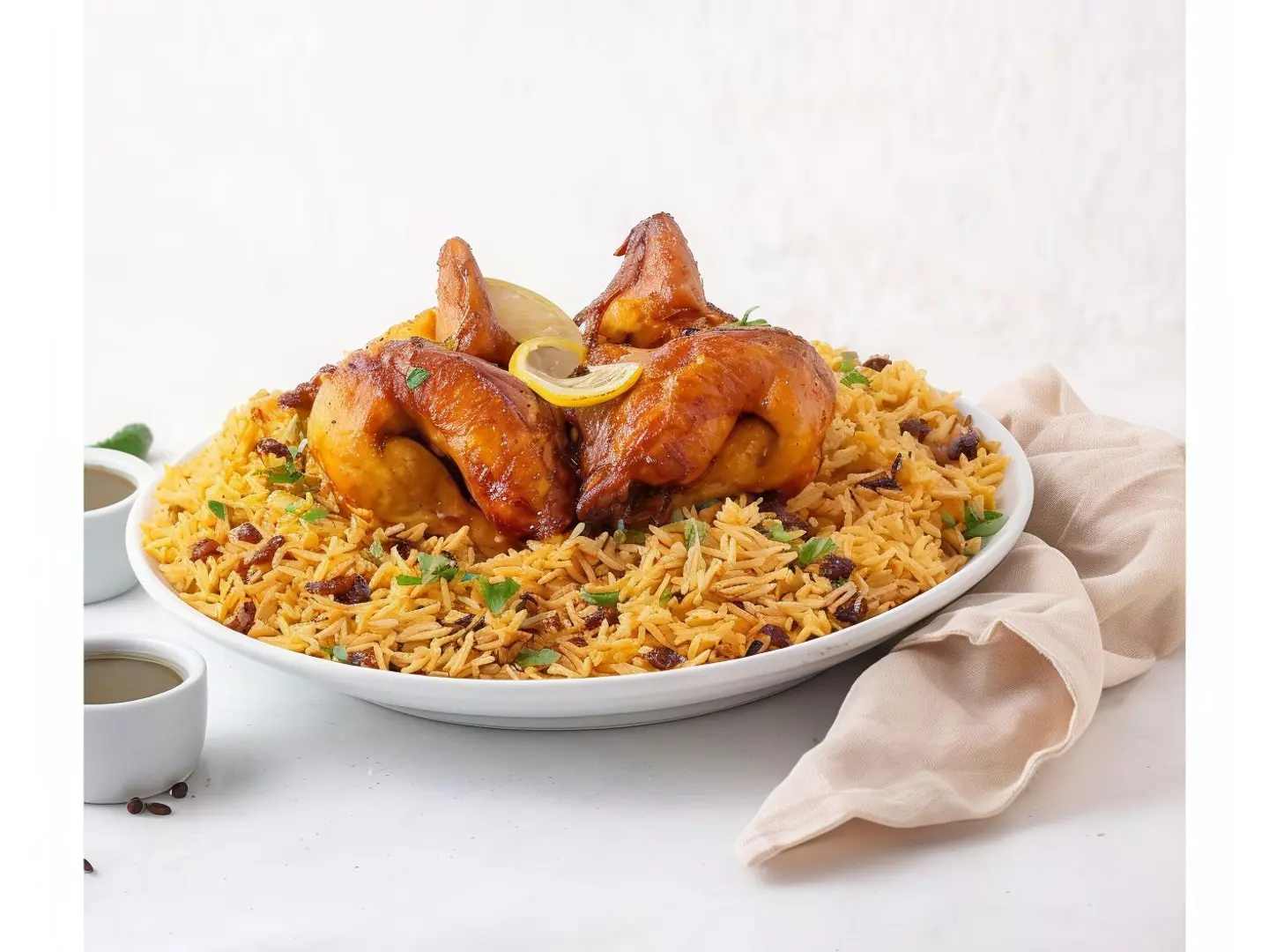شواية مع الرز - نص حبة دجاج