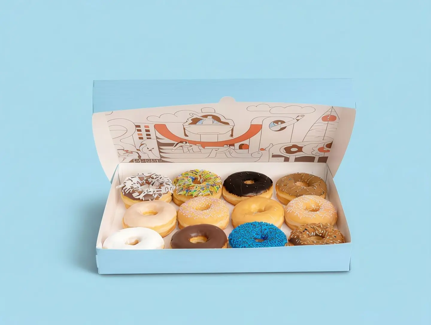 12 Pieces Donut Box