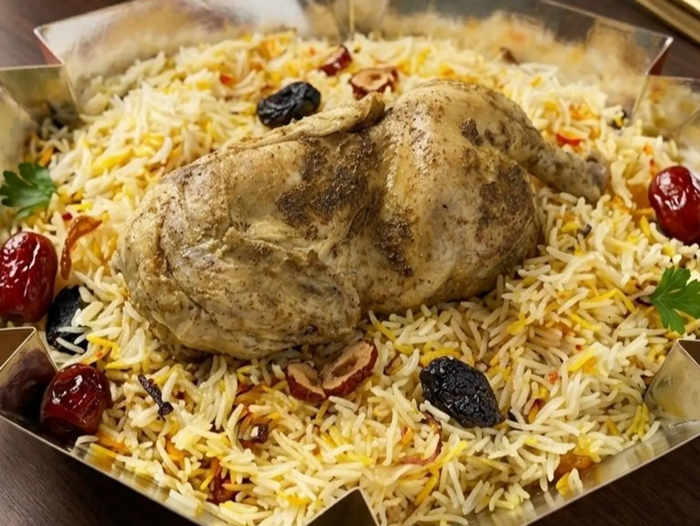 نصف حبة دجاج مدفون بنكهة خاصة مع الأرز