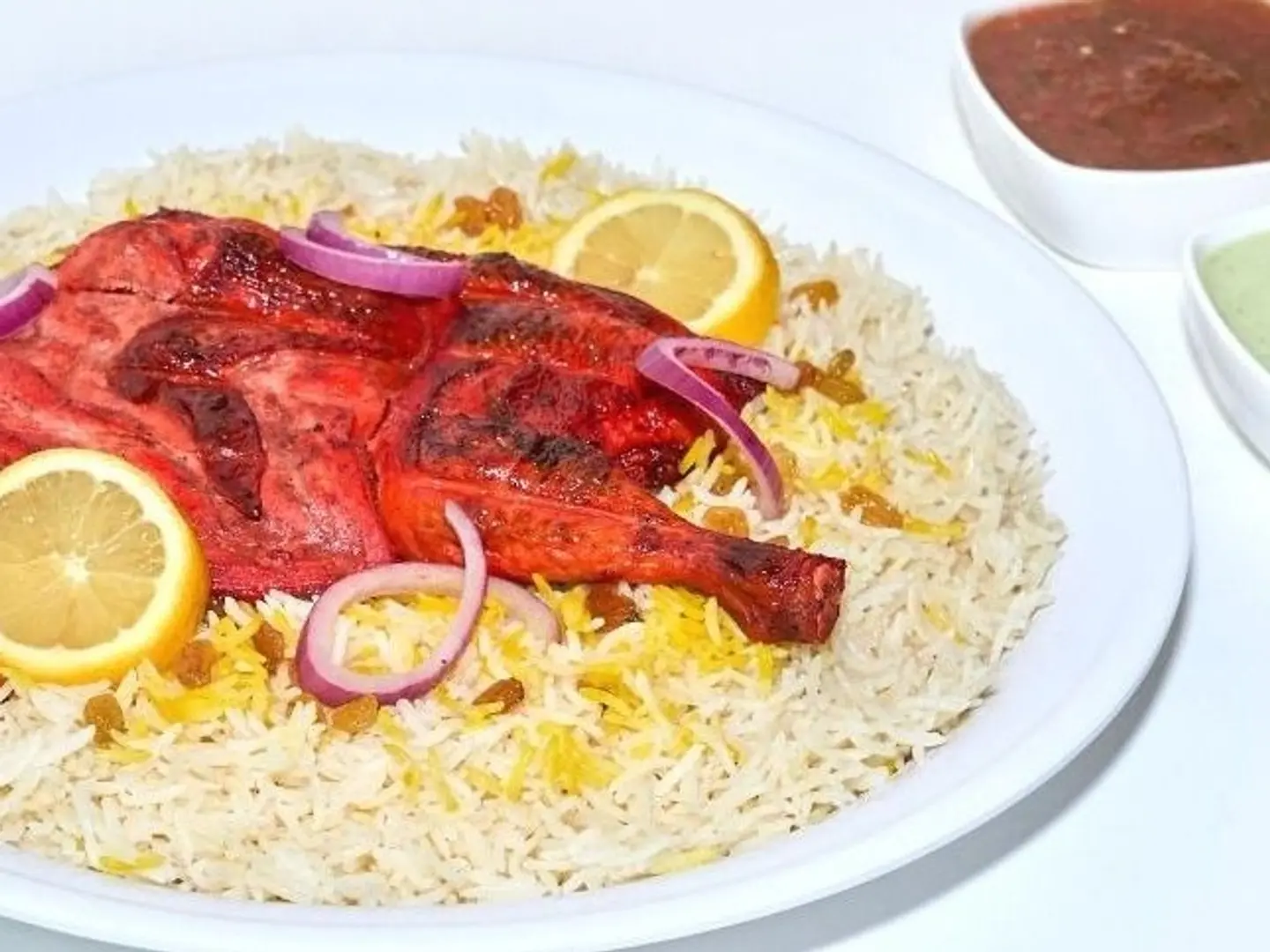 Chicken On Charcoal With Rice