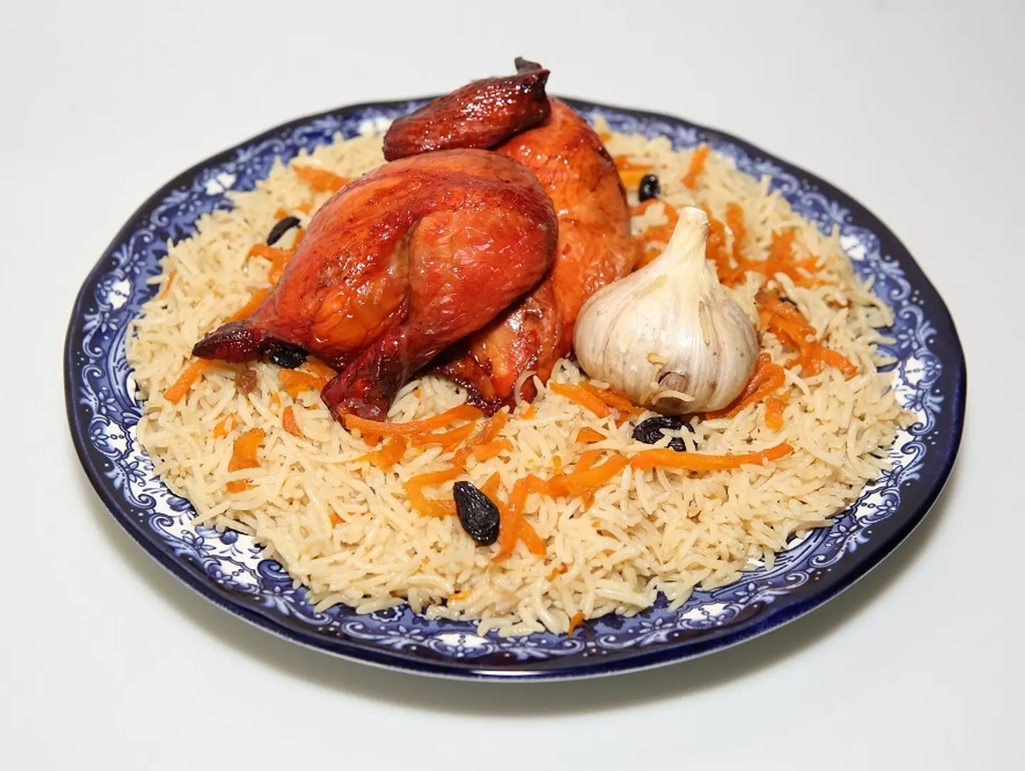 شواية دجاج - نص مع رز أوزبكي