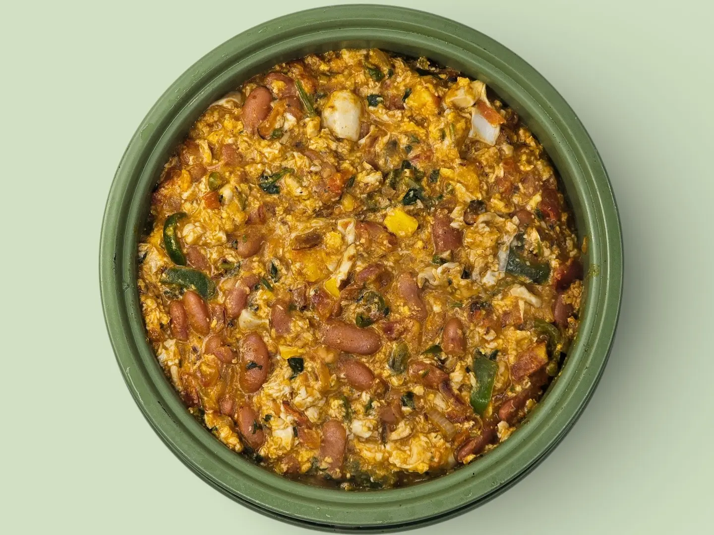 صحن فاصوليا بيض