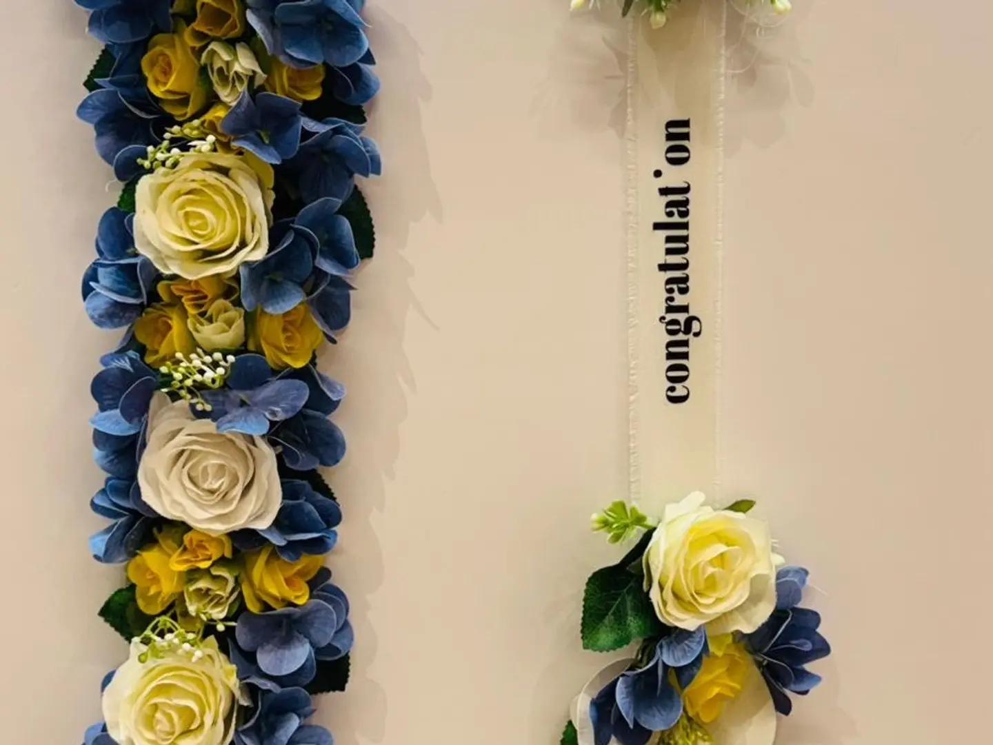 Yellow And Blue Graduation Collar