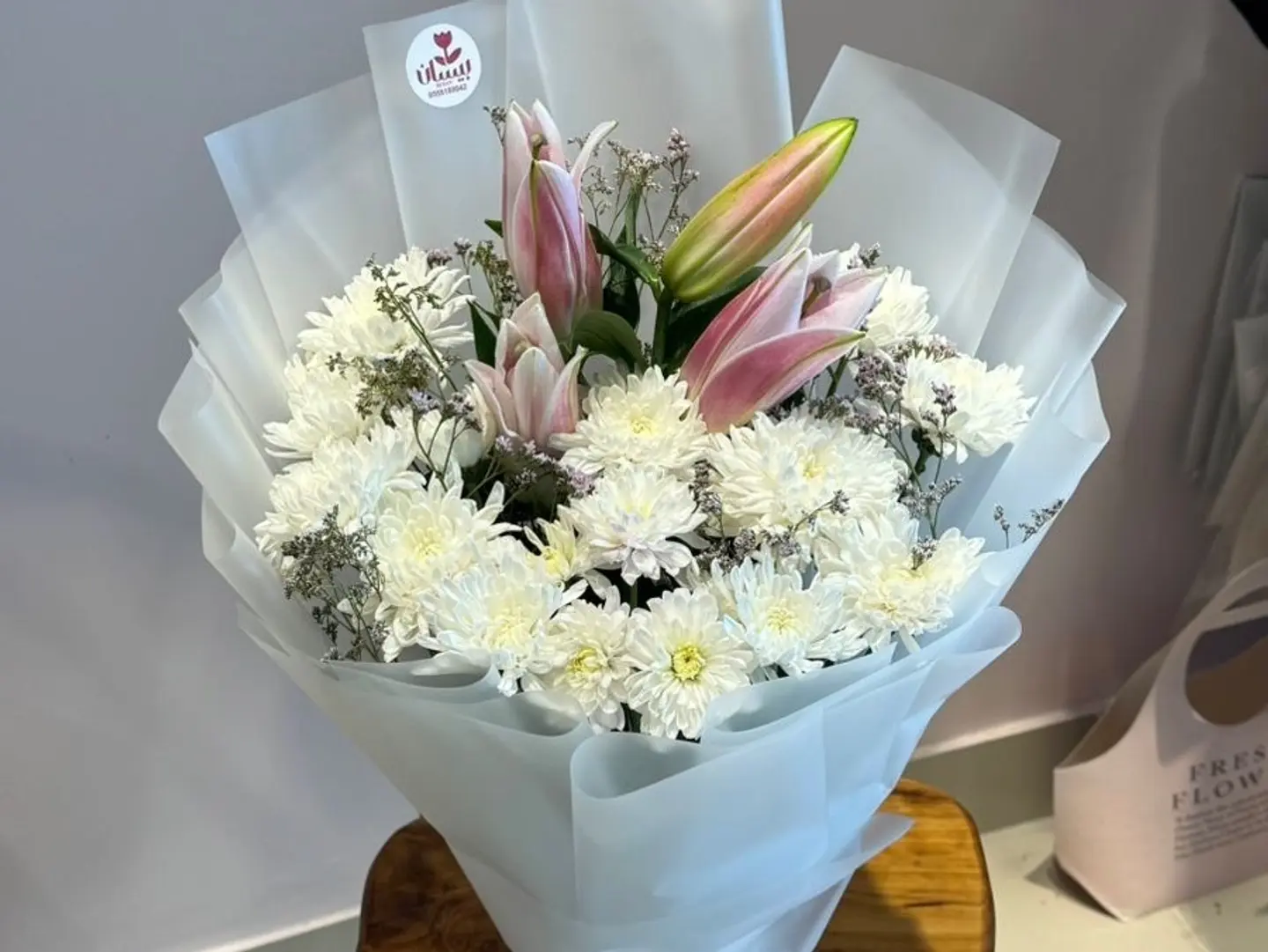 Casablanca Bouquet With Chrysanthemums And Accessories