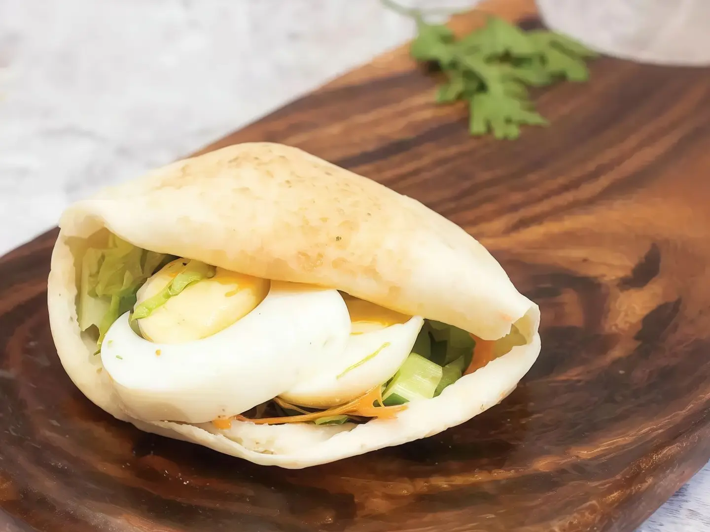 Boiled Egg Sandwich With Liquid Cheese