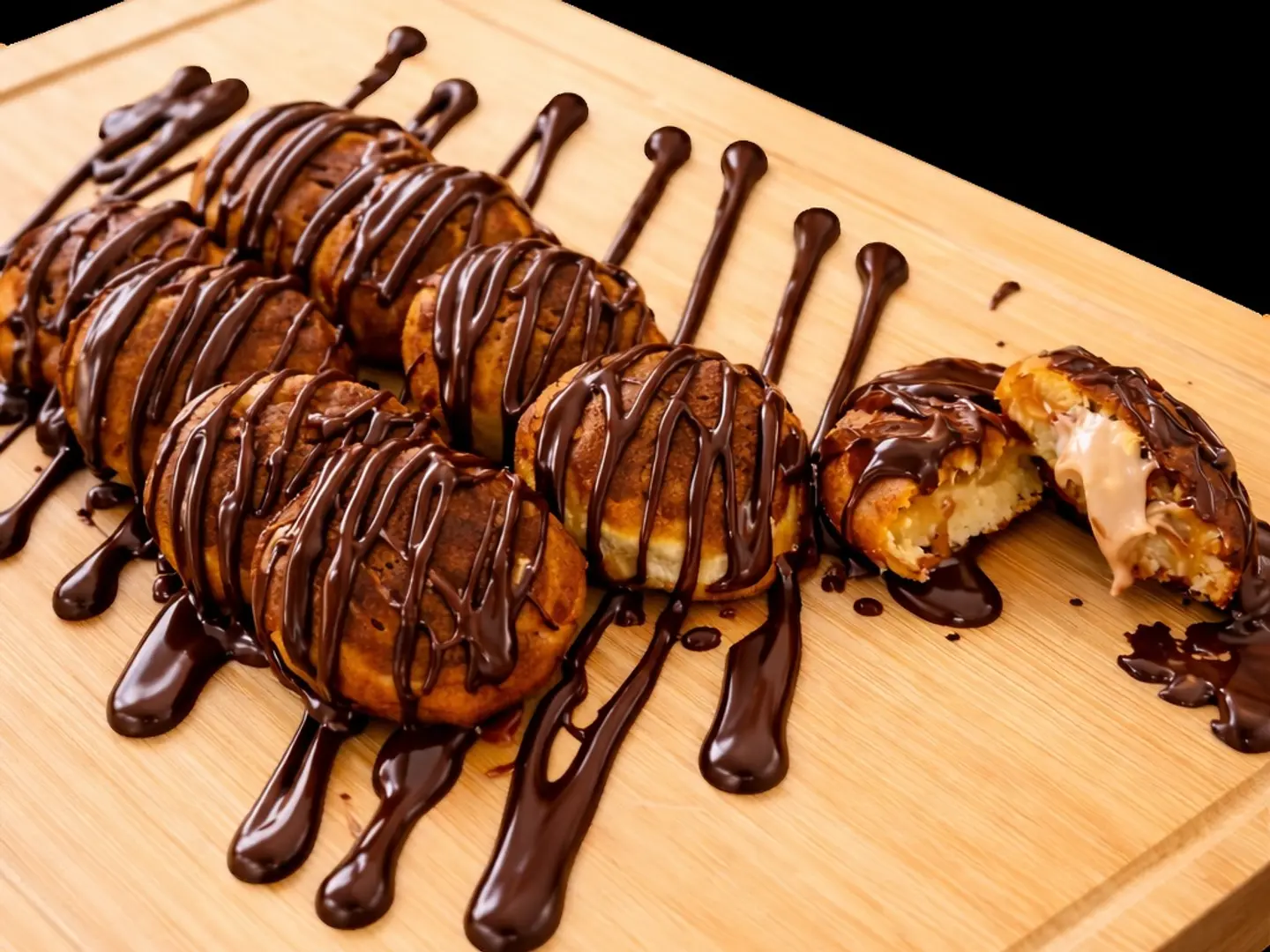 Mini Pancakes With Chocolate Filling (10 Pieces).Chocolate Filling