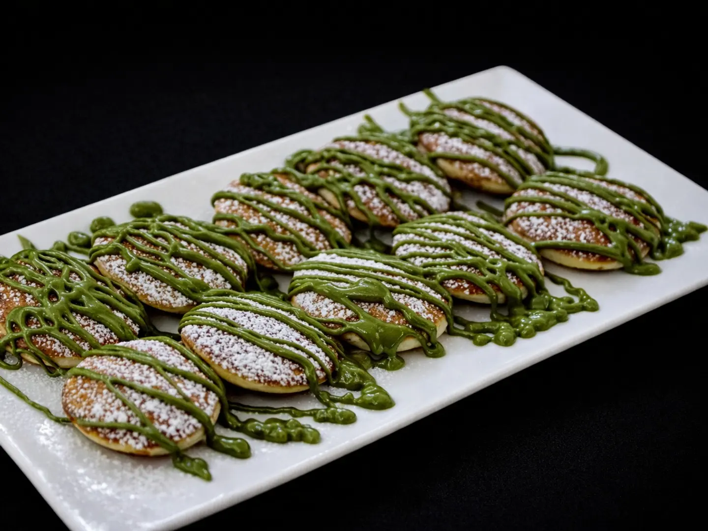 Mini Pancake Pistachio 10 Pices With Chocolate Filling