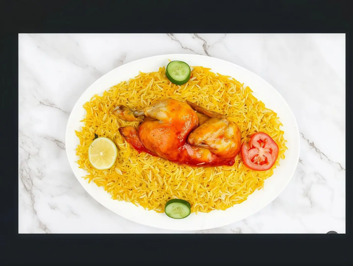 نصف دجاج مندي مع الرز