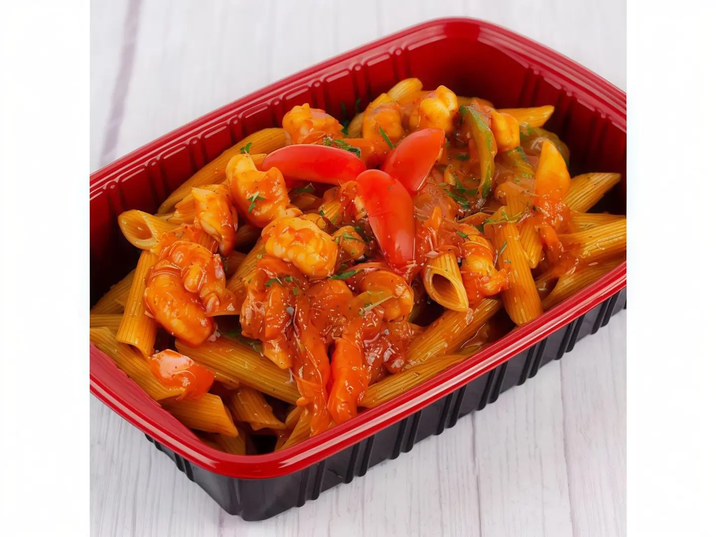 مكرونة سي فود احمر