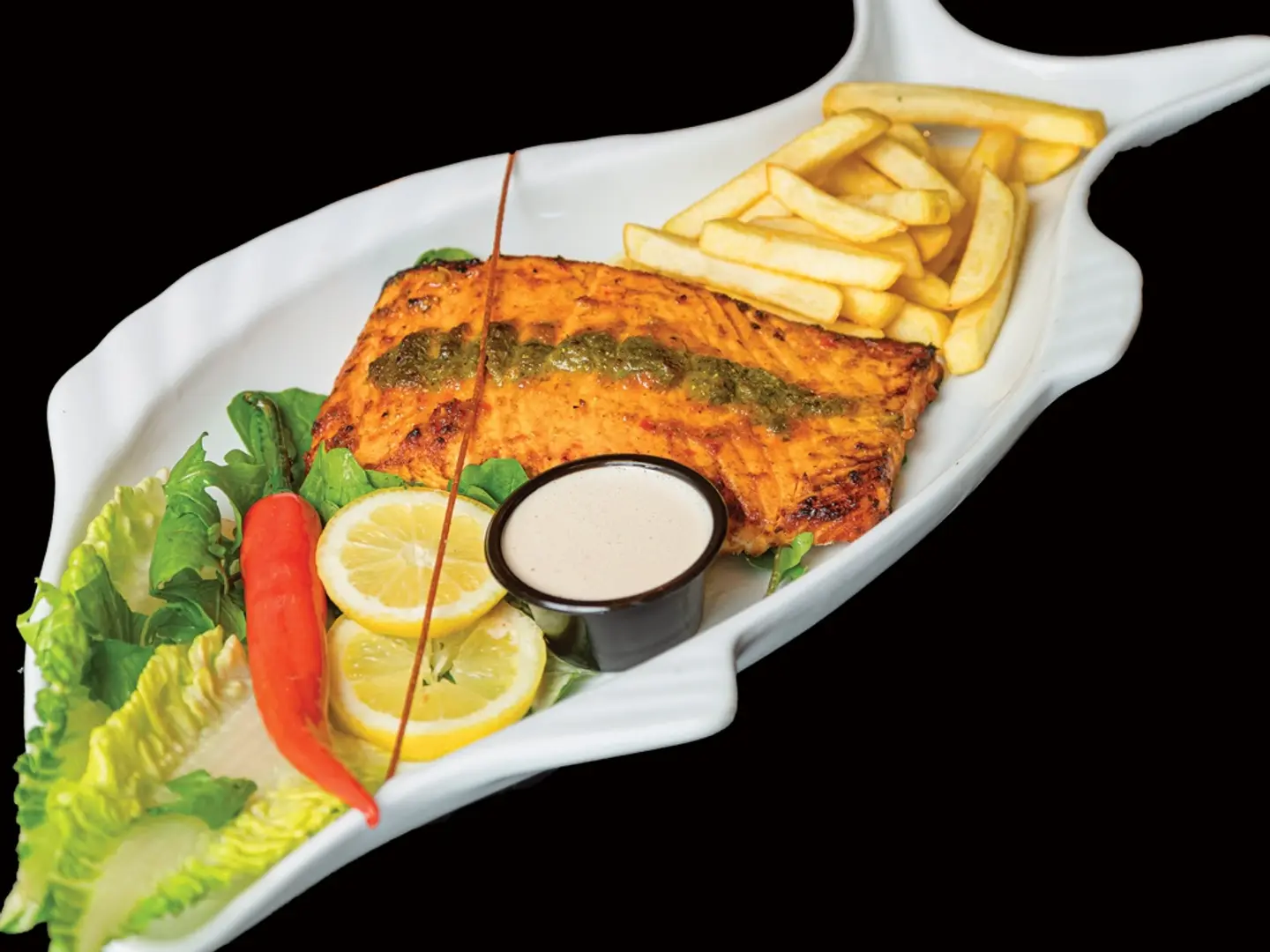 سمك سلمون مشوي