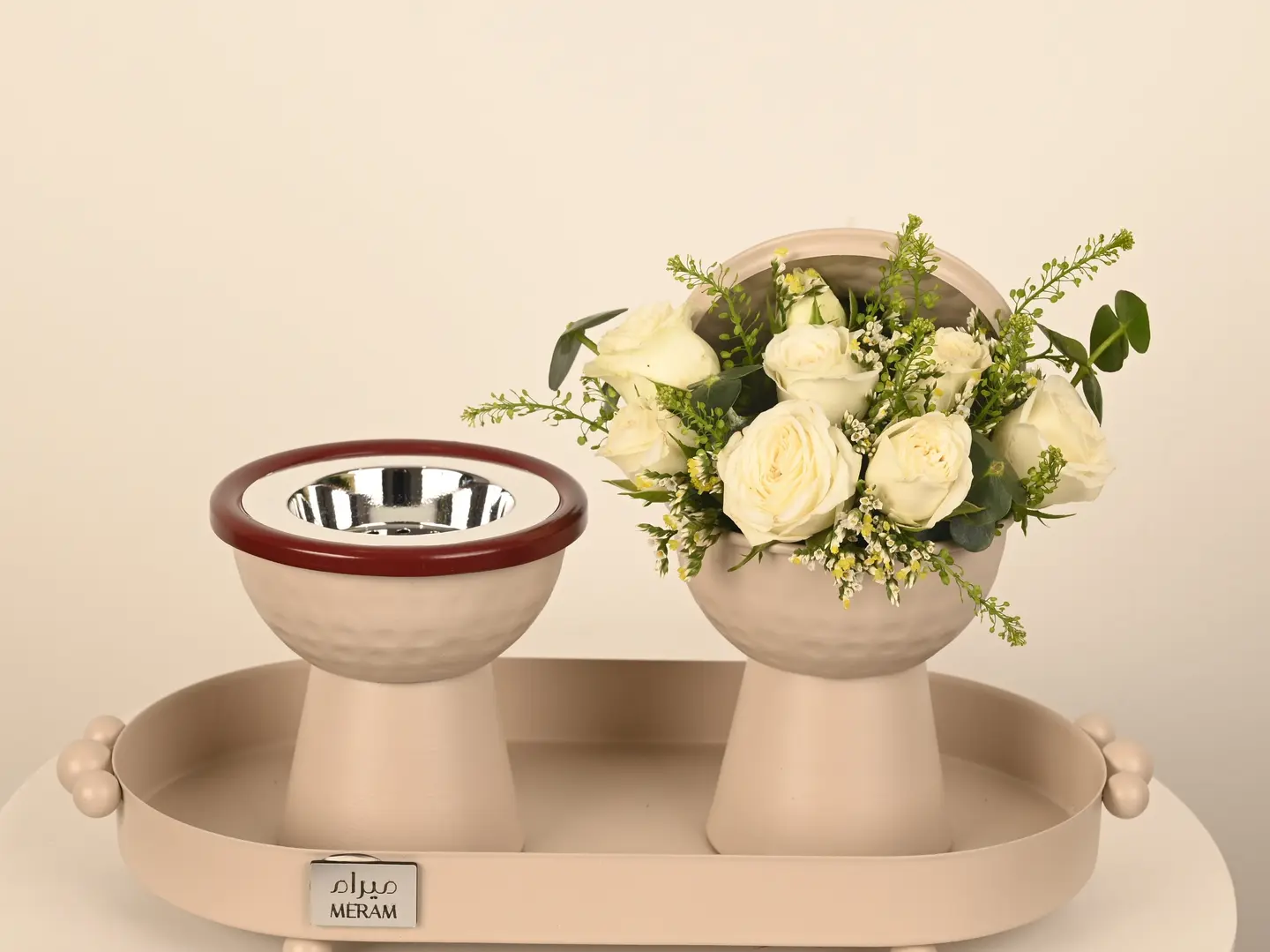 طقم المبخرة مع الورد