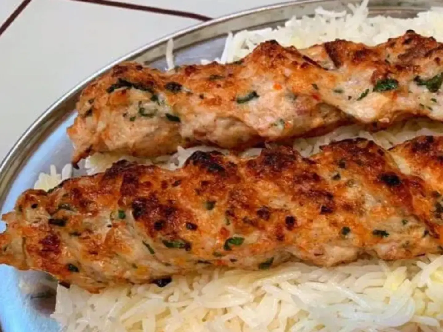 كباب دجاج مع الرز