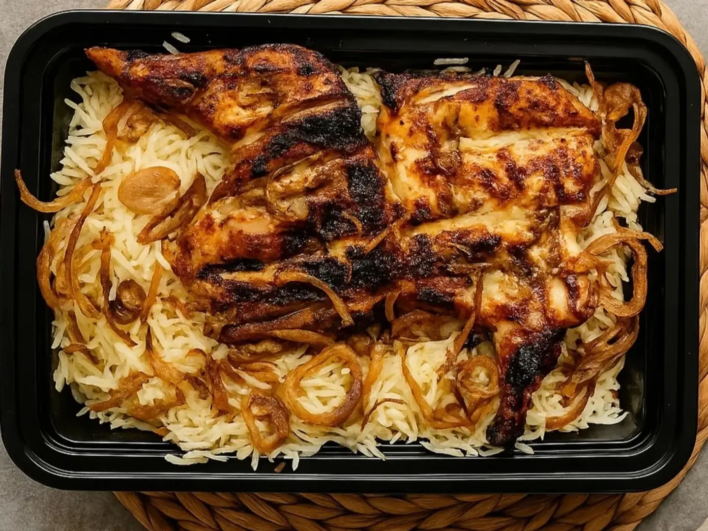 نص دجاج على الفحم