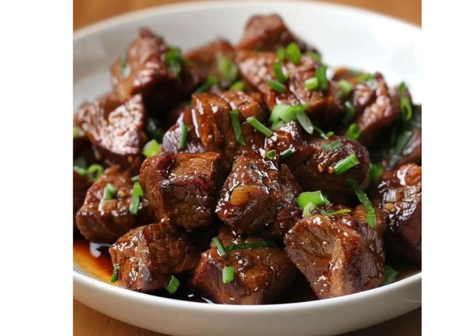 Dish Meat Cubes With Butter