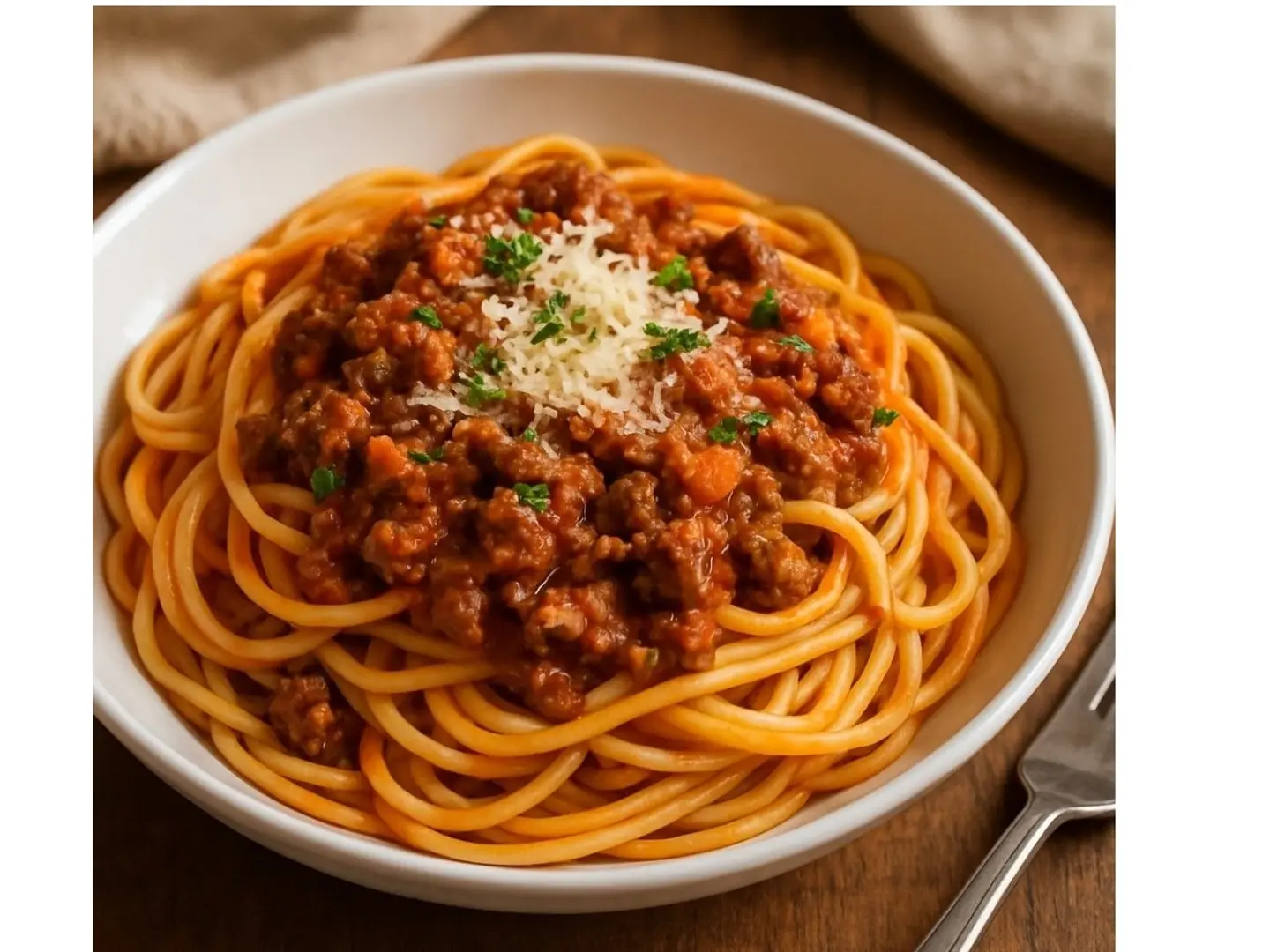Bolognese Pasta With Cheese Rind
