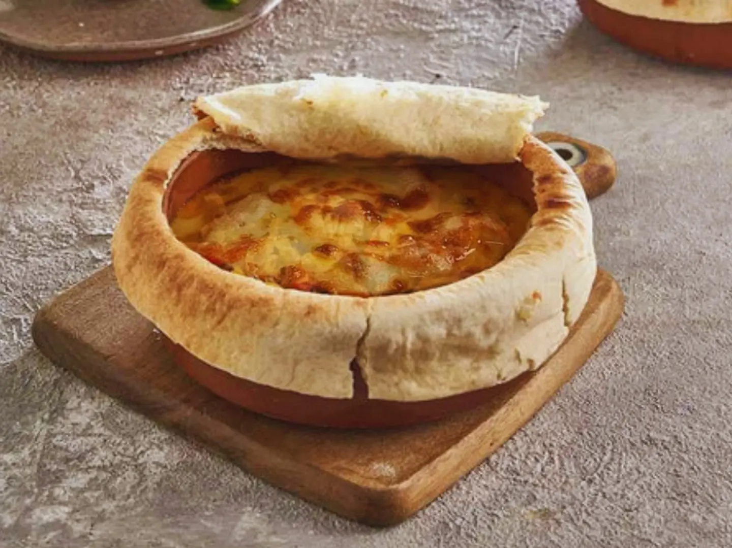 Shrimp Tagine With Mozzarella Cheese