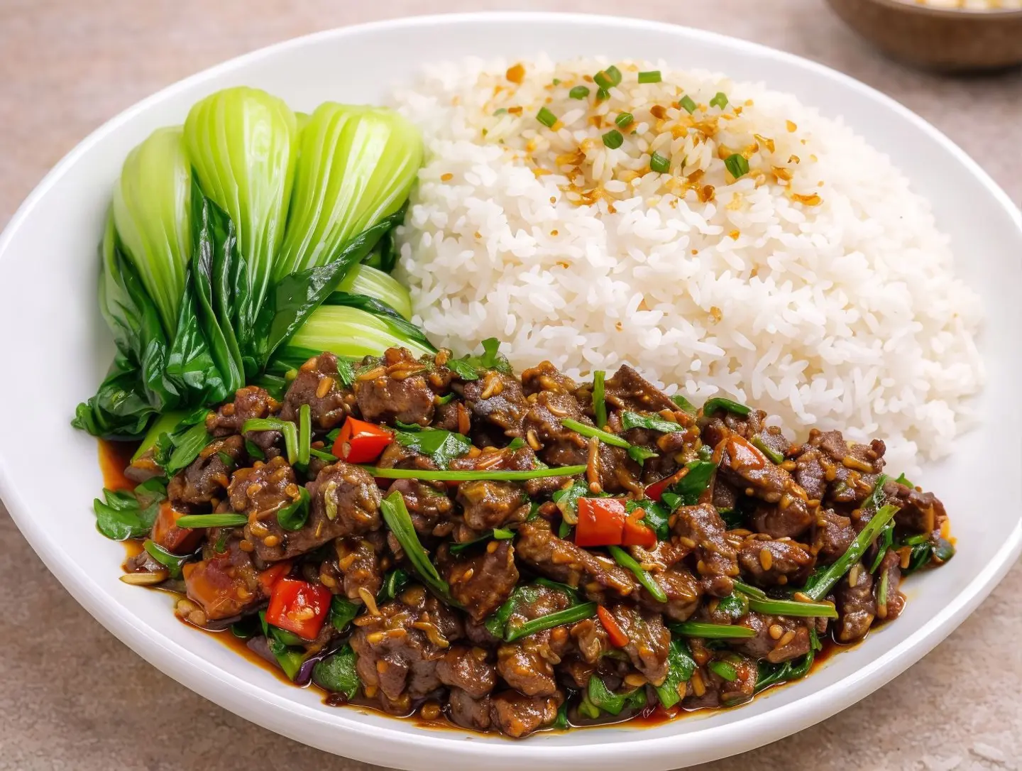 Rm01 Stir Fried Mutton With Cumin Rice Combo