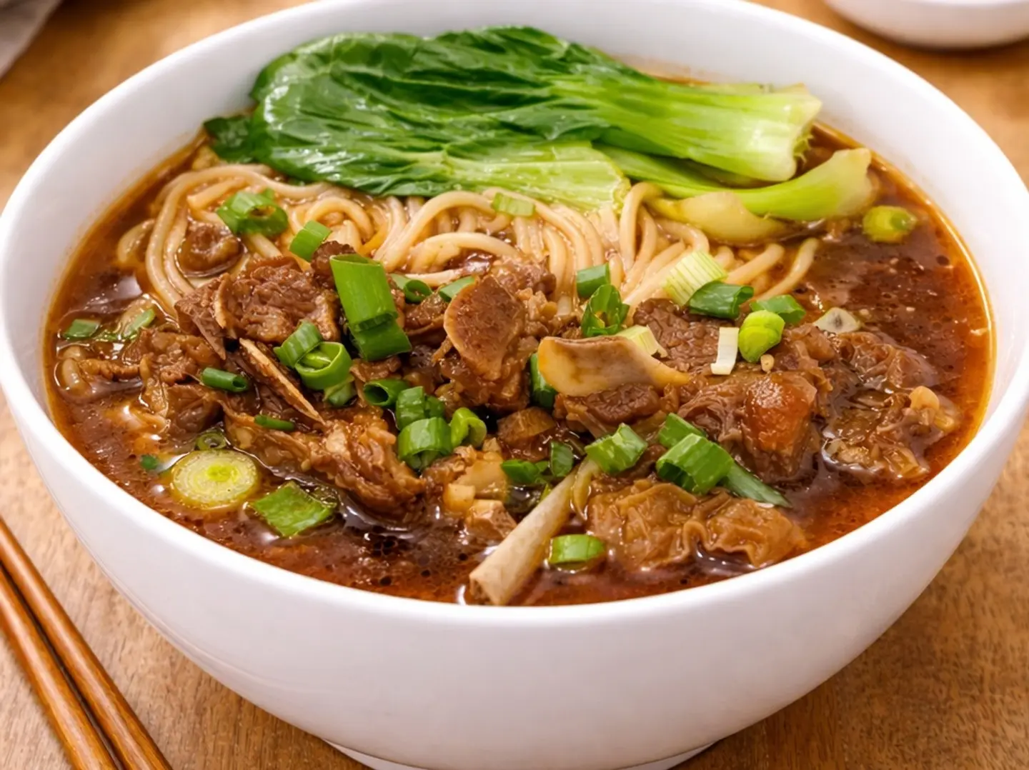 نودلز شوربة لحم الضأن المطبوخ أو نودلز الأرز