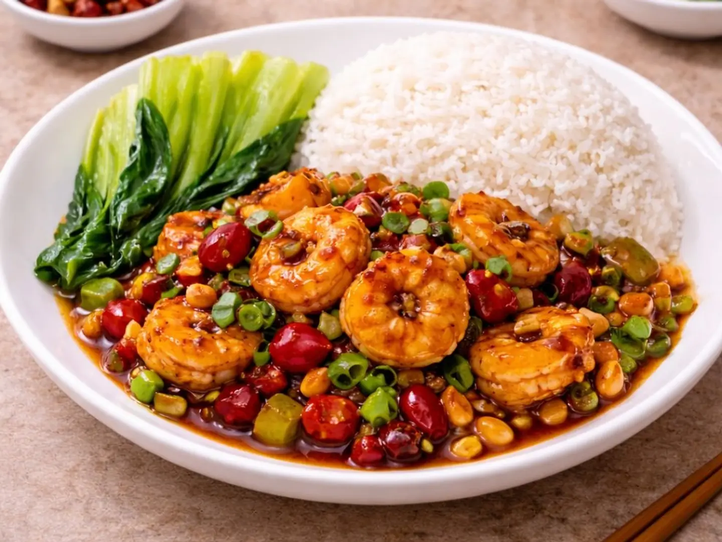 Kung Pao Shrimp Rice Combo