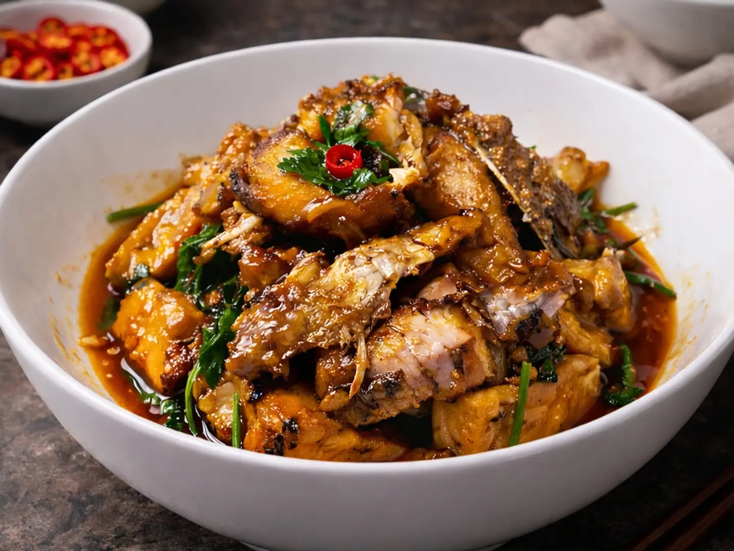F03 Braised Sea Bass With Tofu..(Large)