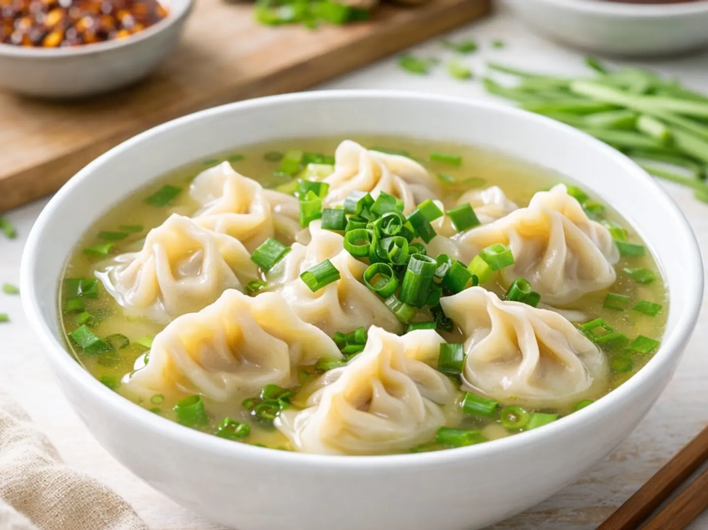 Chicken & Shrimp Dumplings In Savory Broth (10 Pcs)