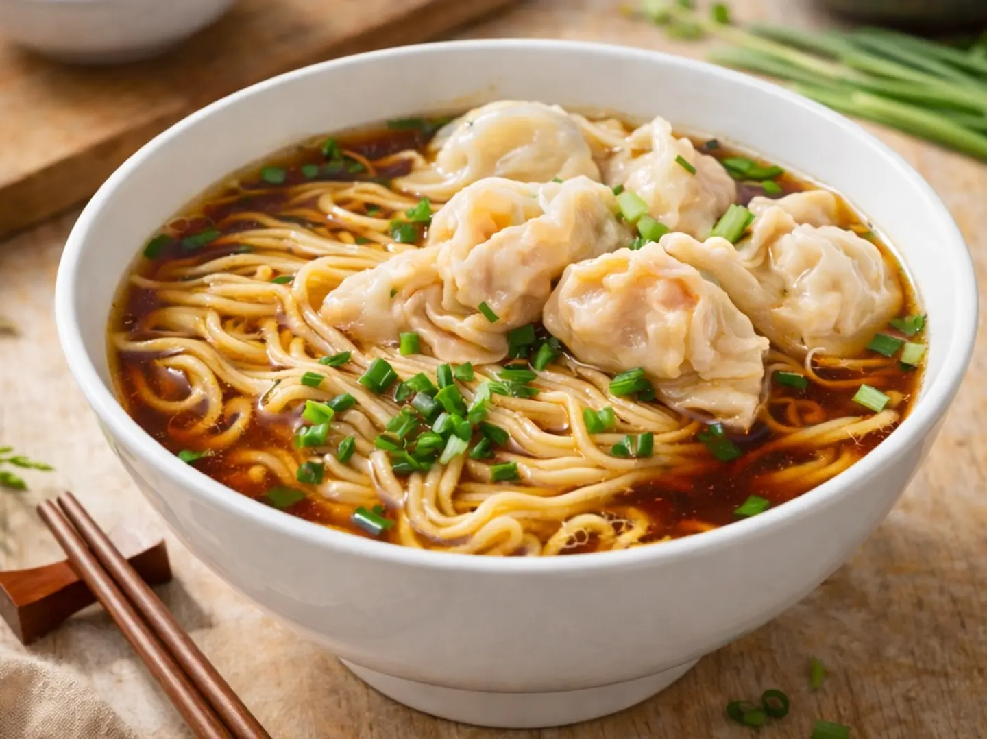 Soup Noodles With Wontons (6 Pcs)