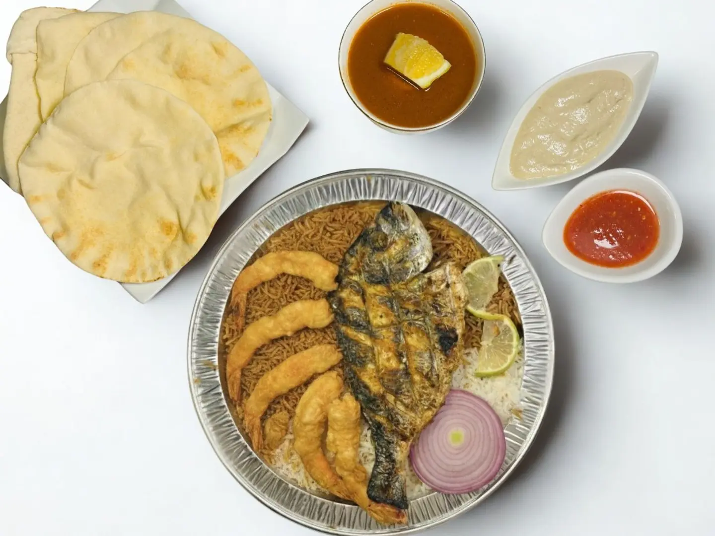 Sea Bream, Oil, Lemon, And Shrimp Meal