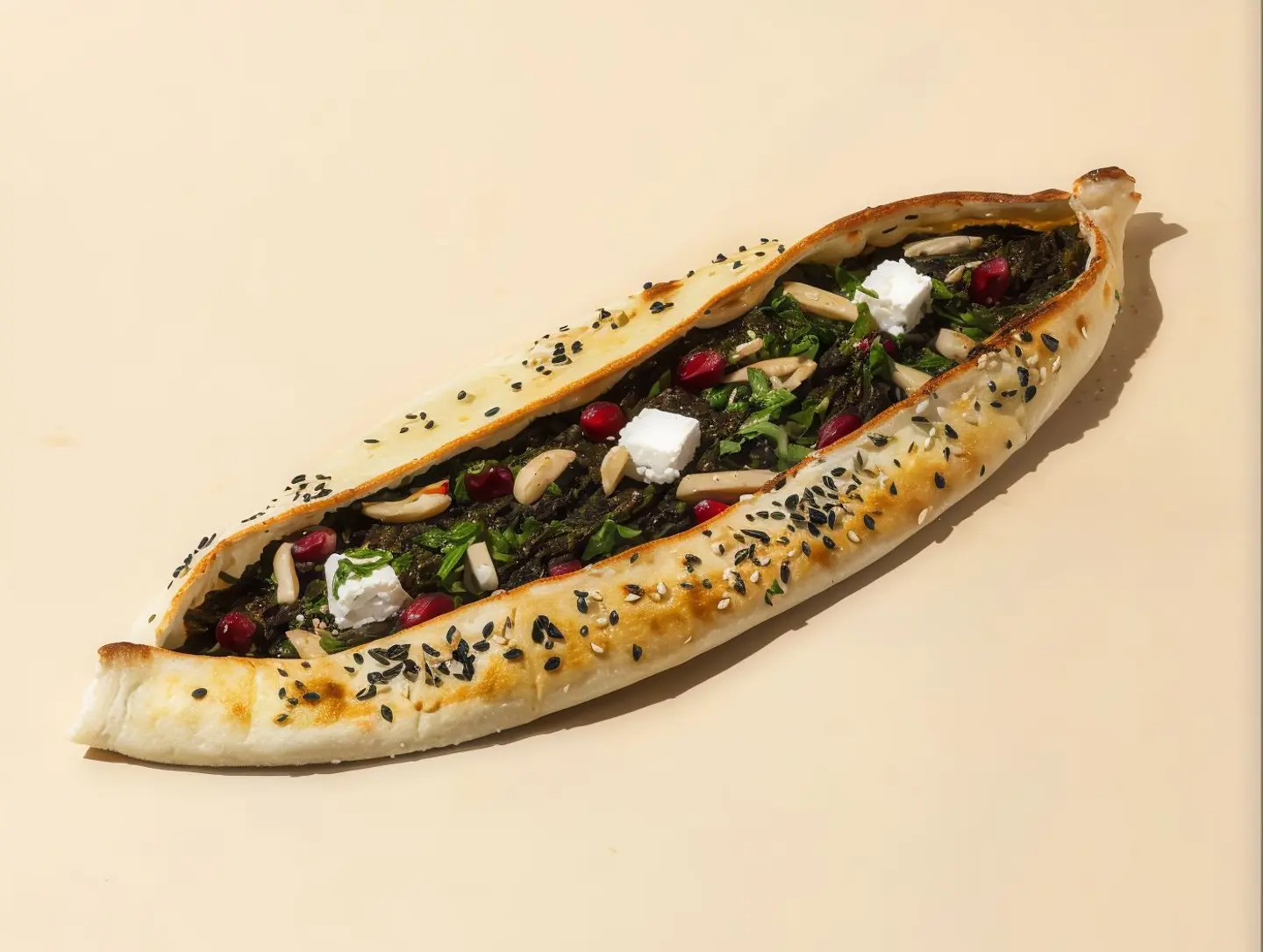Feta Spinach Manakeesh