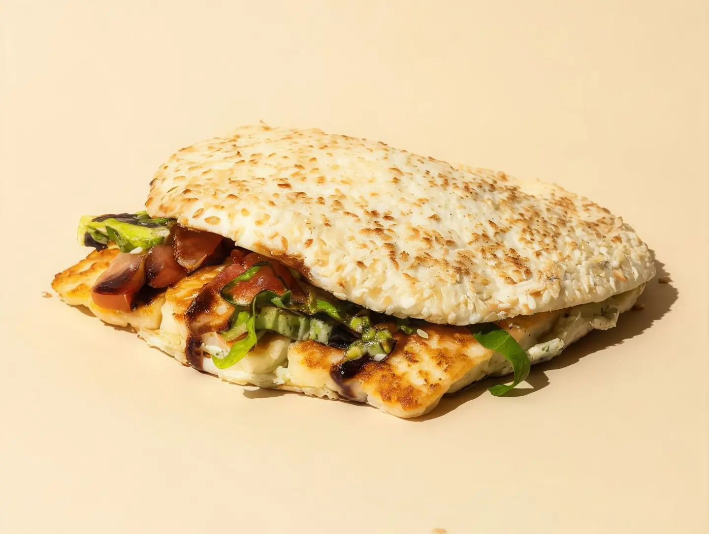 Labnah Pesto Halloumi Sandwich
