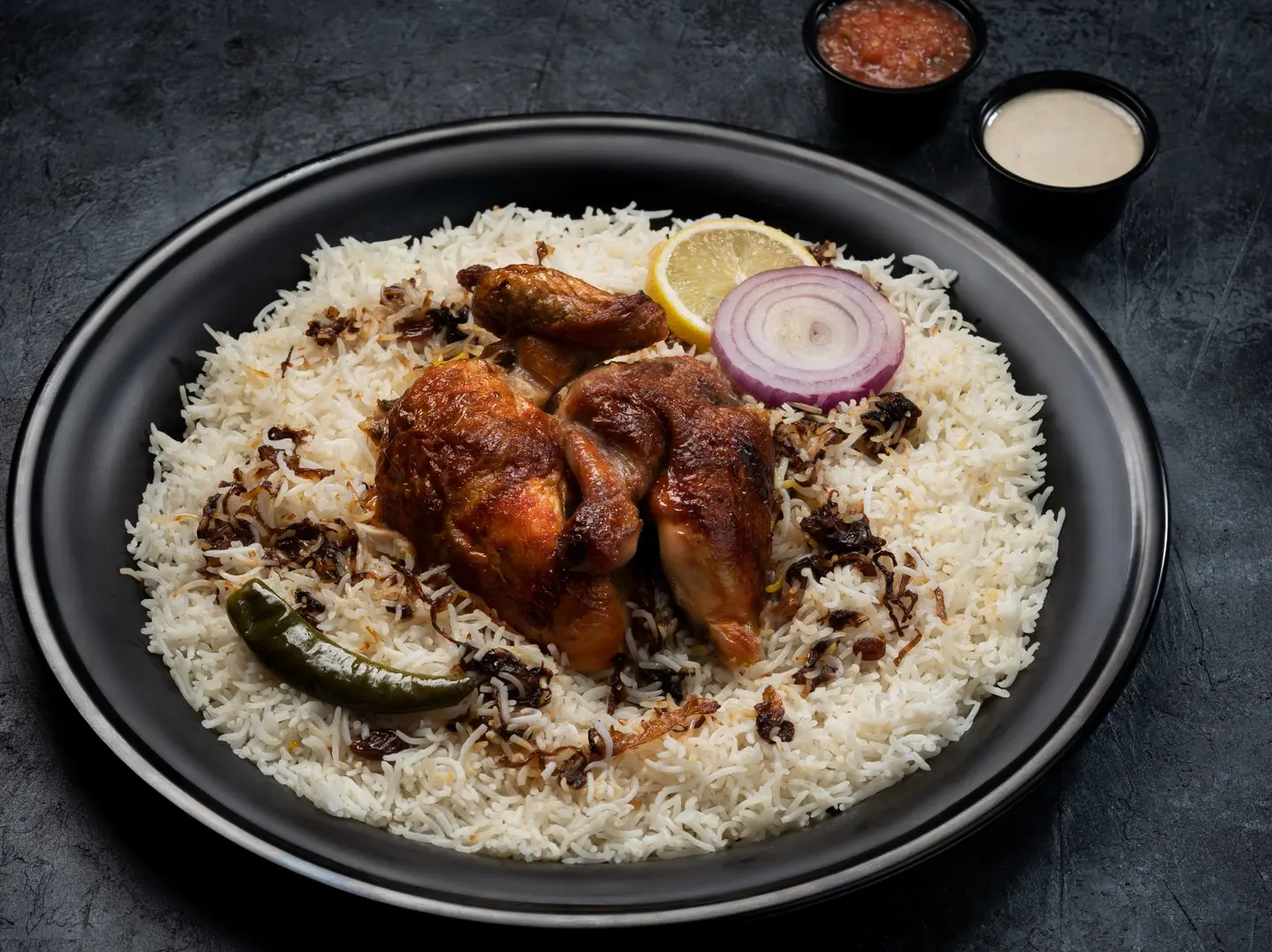 نصف شواية مع أرز بشاور