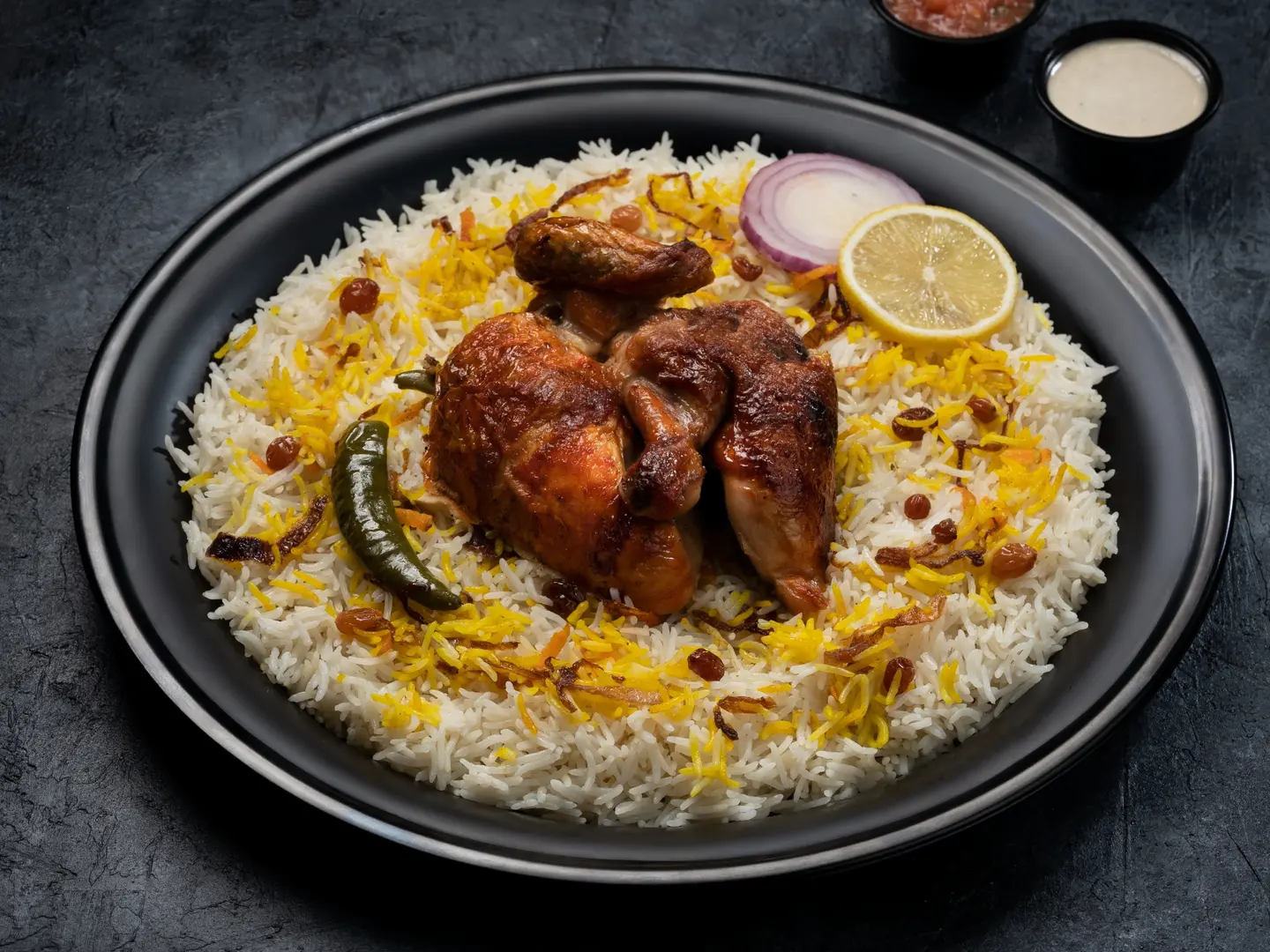 نصف شواية مع أرز شعبي