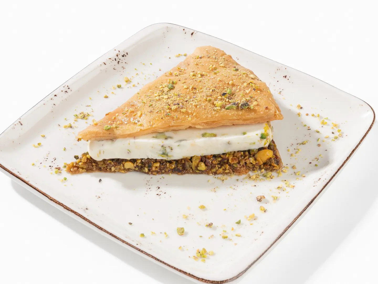 Pistachio Baklava With Keshta Ice Cream