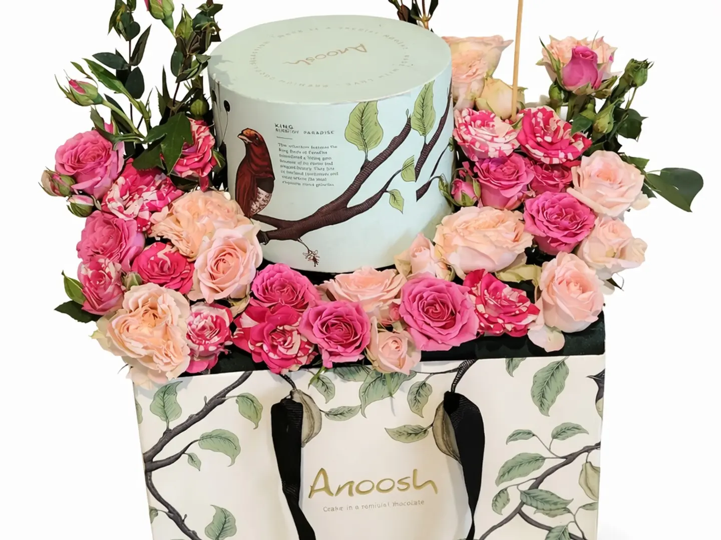 Anoush Chocolate With Luxurious Flower Arrangement