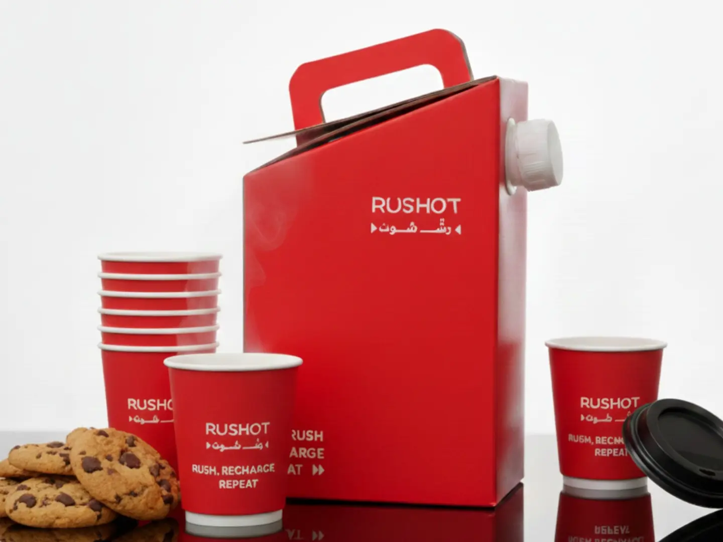 بوكس قهوة لتر مع ٢ كوكيز و٢ وافل