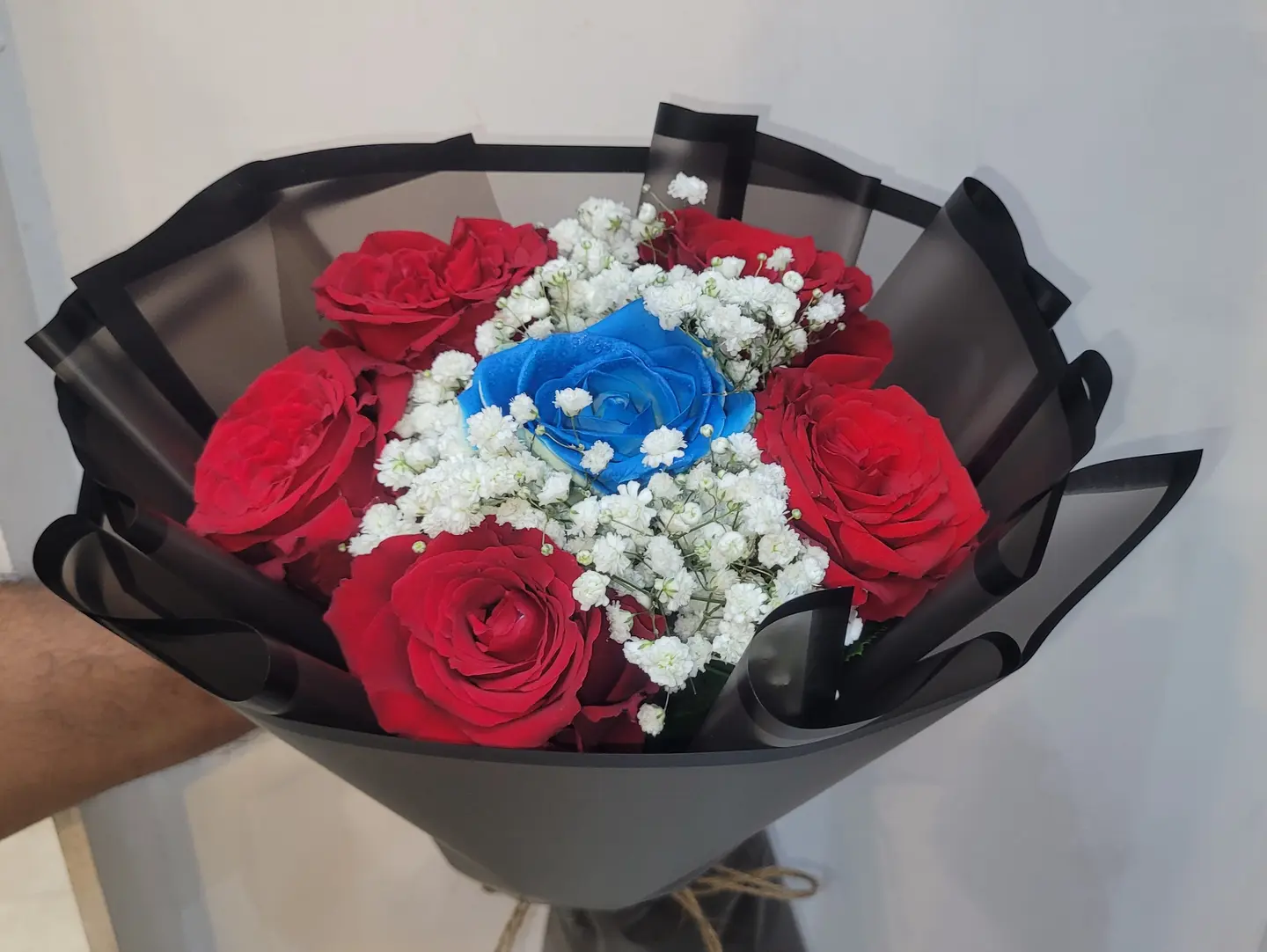 A Red And Blue Bouquet