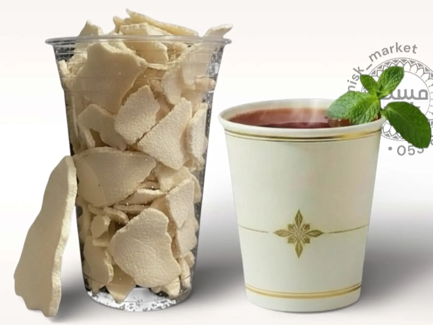 اقط شرائح وشاي نعناع