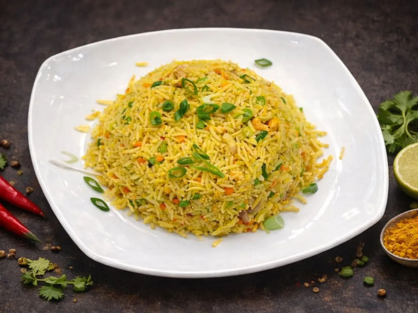 Singapore Chicken Fried Rice