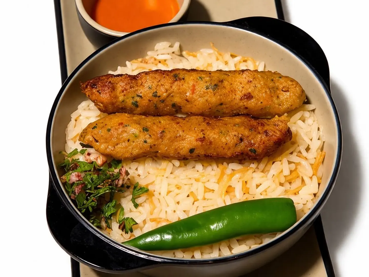 Rice Meal With Chicken Kebab