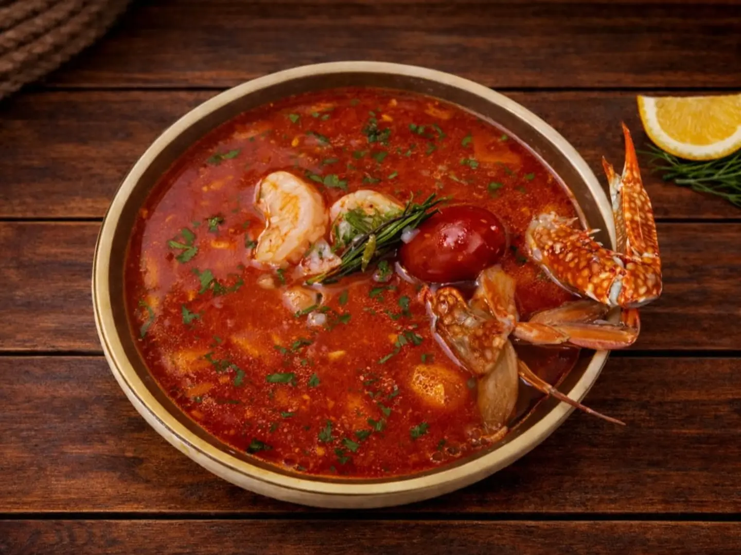 Seafood Soup With Red Sauce