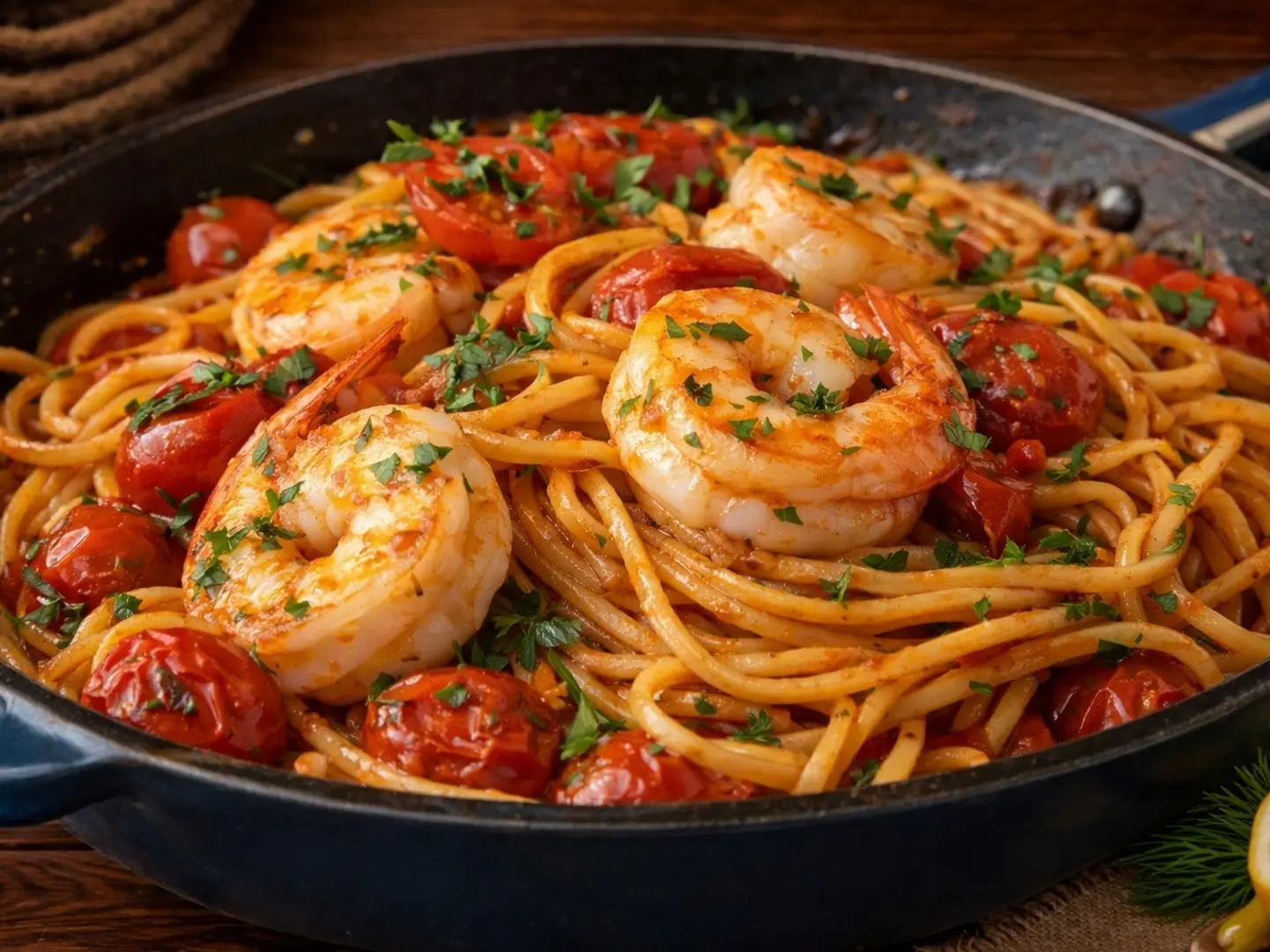 Spaghetti Seafood Red Sauce