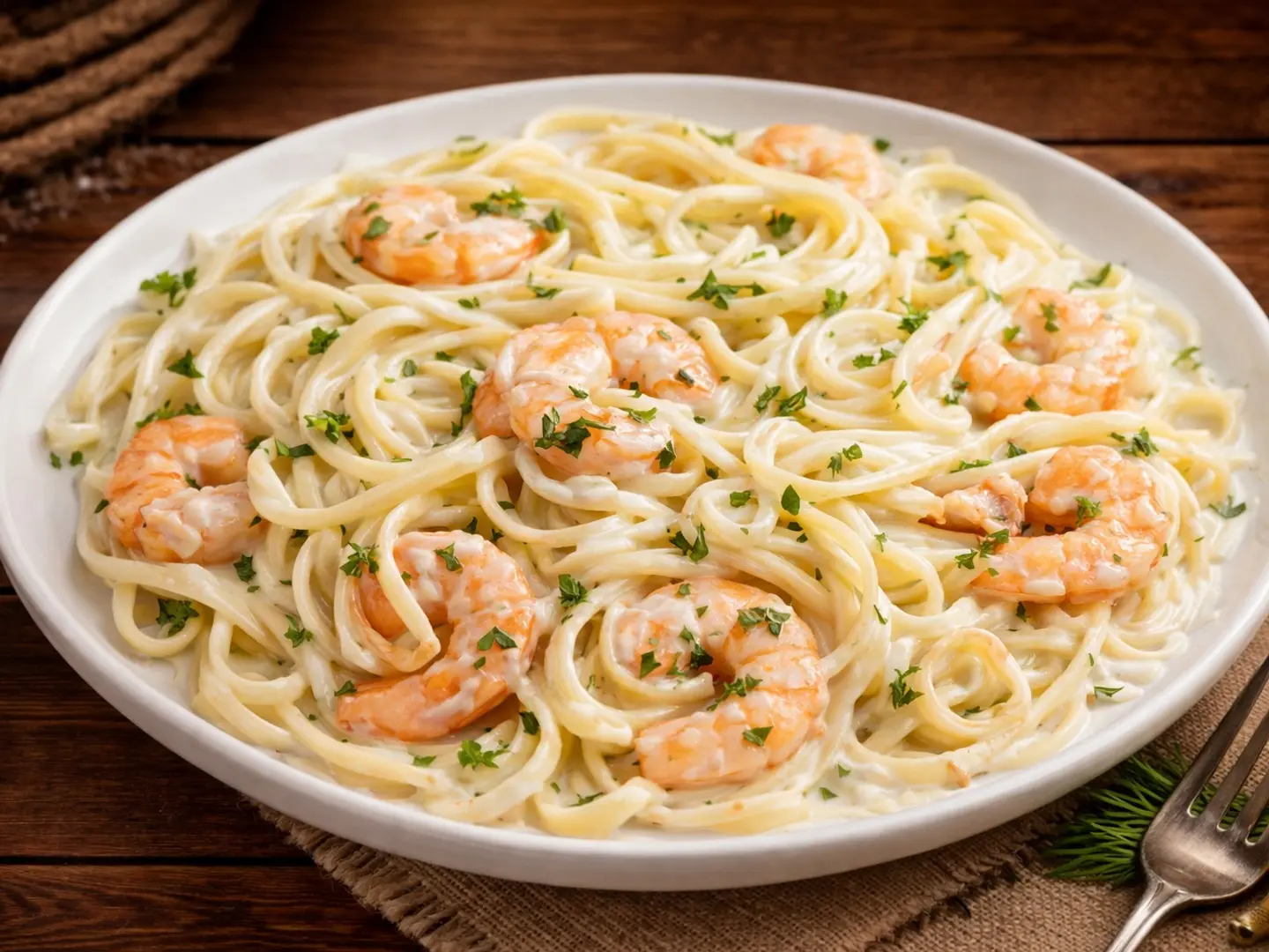 Spaghetti Seafood White Sauce