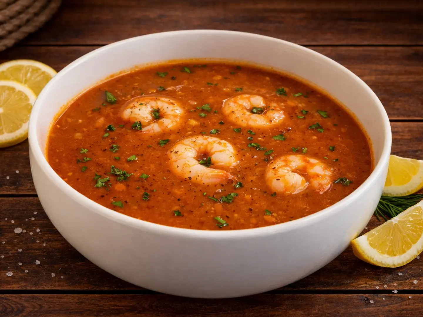 Shrimp Soup With Red Sauce