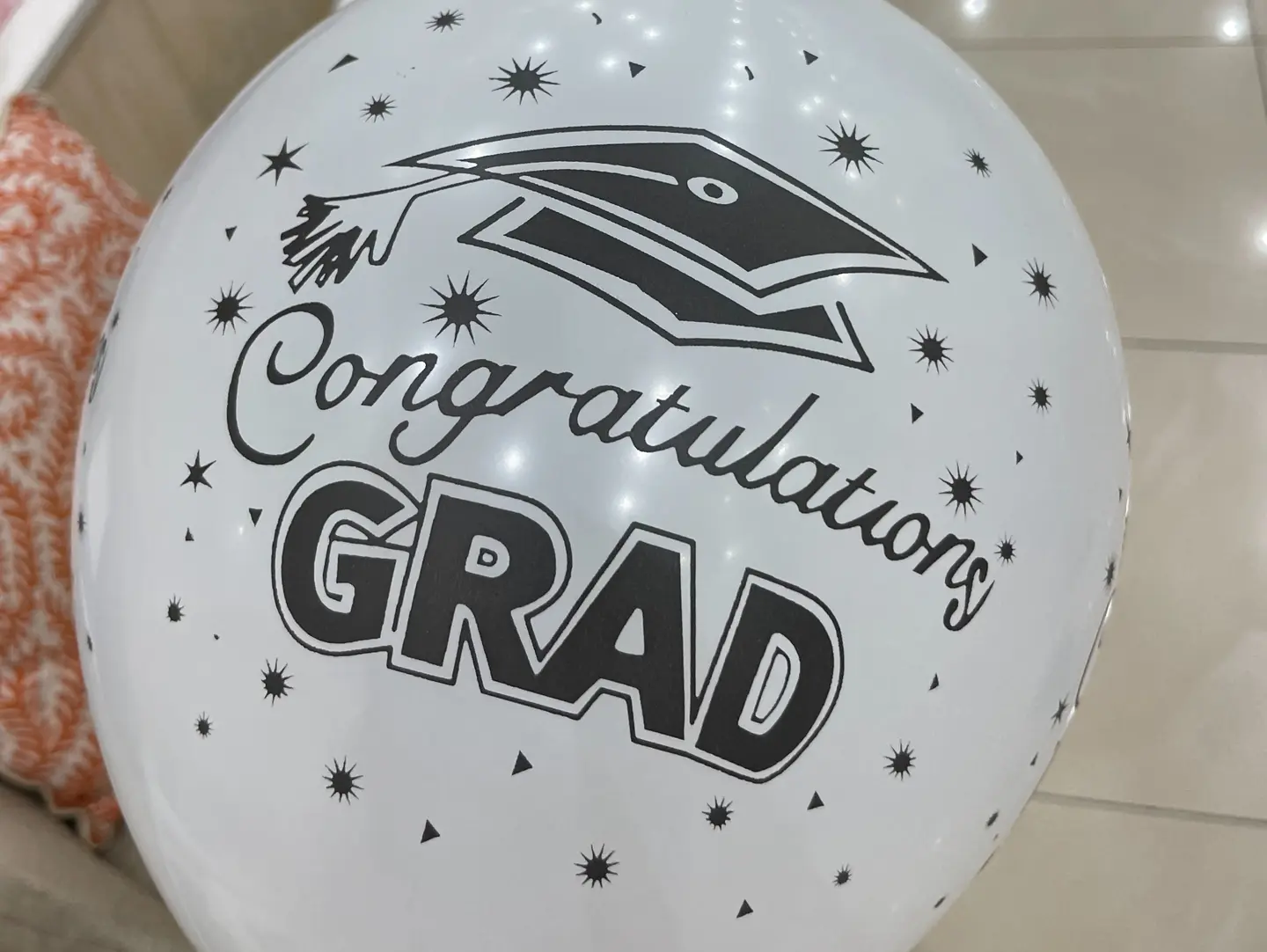 White Graduation Balloon