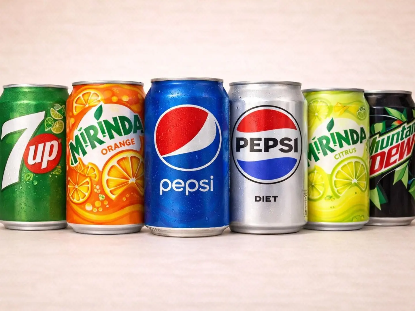 بيبسي . ديو . حمضيات . بيبسي دايت . ميرندا برتقال . سفن اب