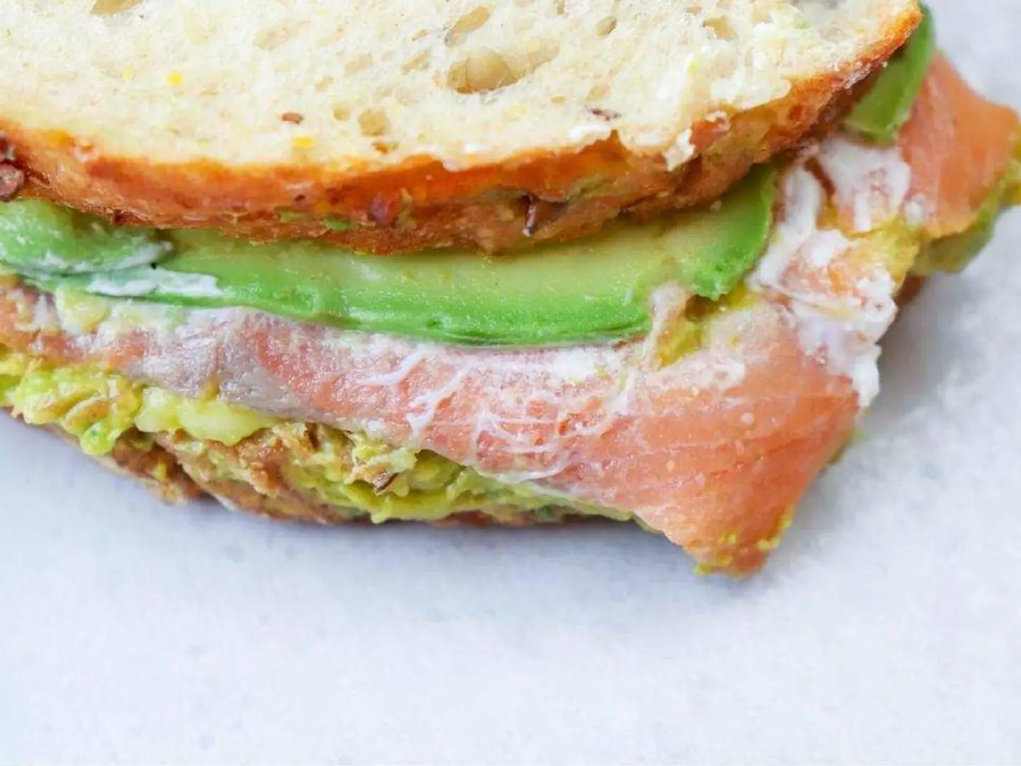 Salmon With Avocado On Sourdough Bread