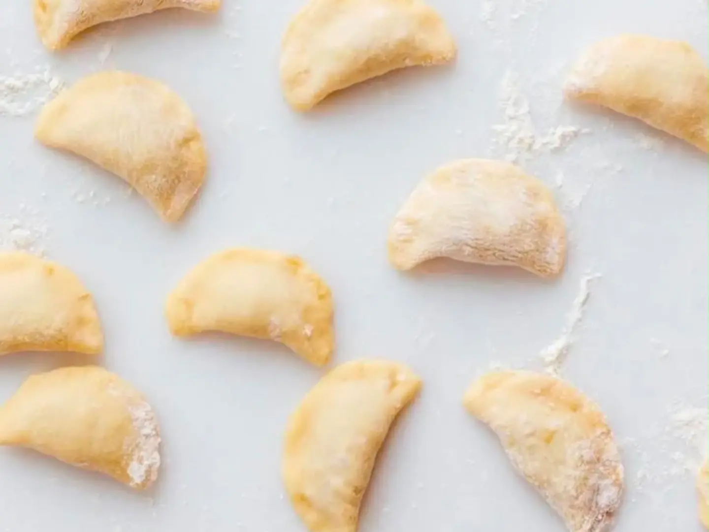 Frozen White Cheese And Mint Puffs, Ready To Fry