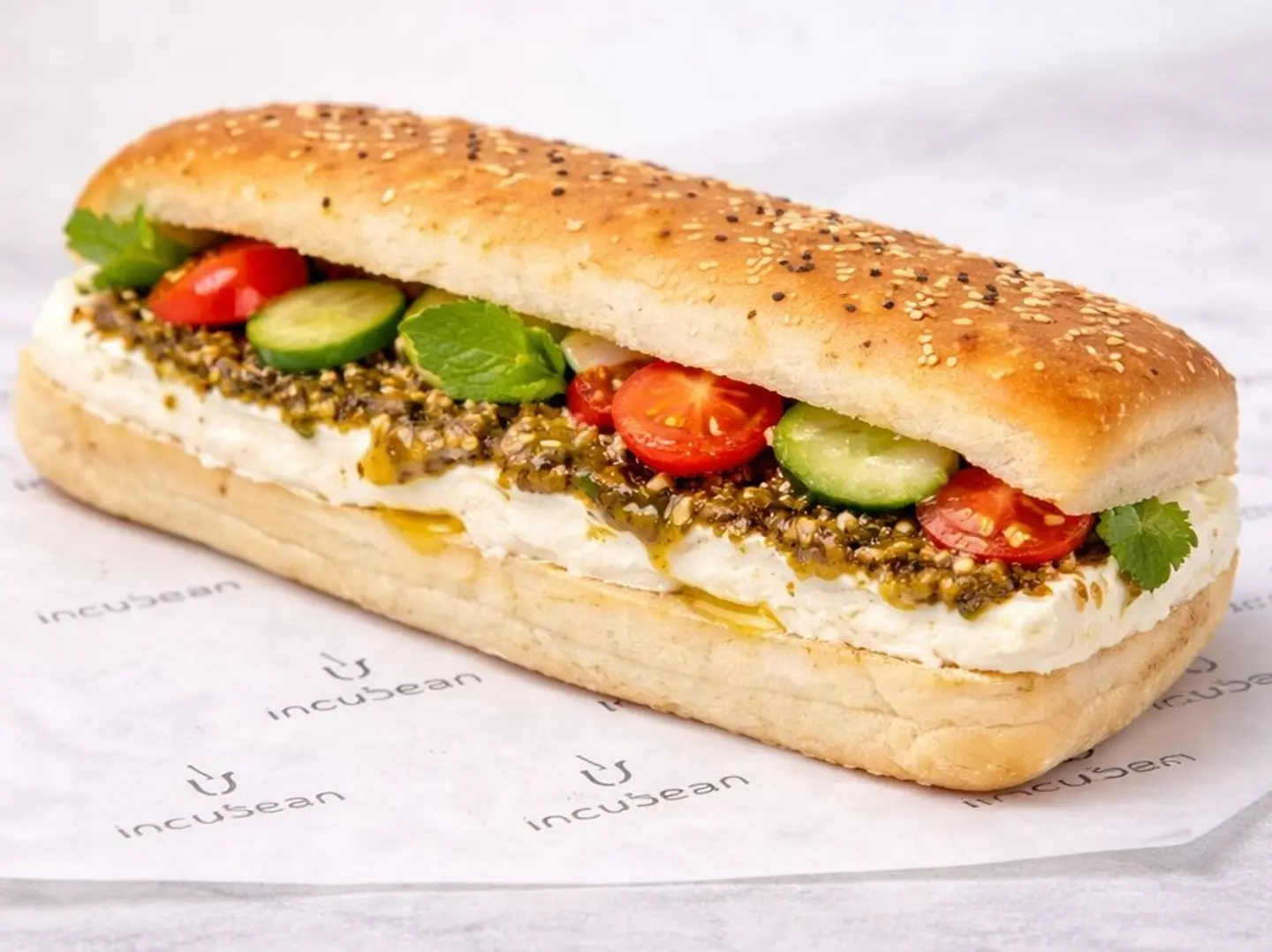 ساندويتش لبنة وزعتر