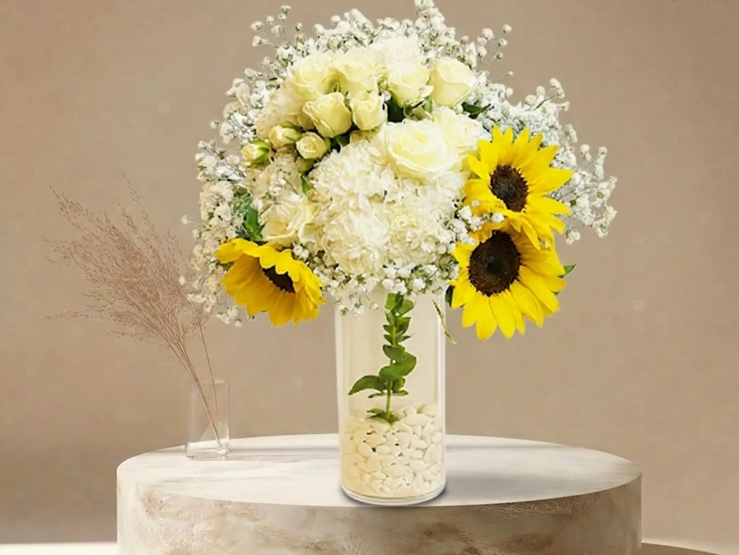 Arranged Vase With Natural Flowers